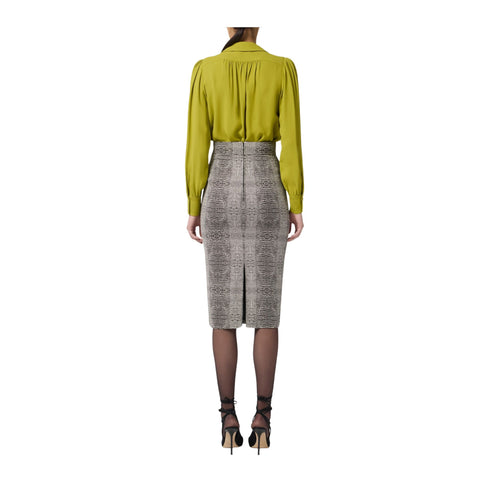 Gonna Donna slim, con zip posteriore e fantasia all over
